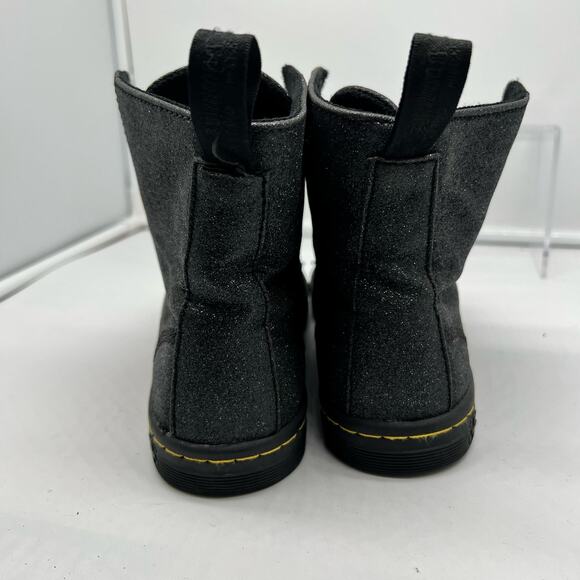 Dr Martens Boots Women Size 6 Hackney Sparkle Metallic Flitter Combat Black - Picture 5 of 8